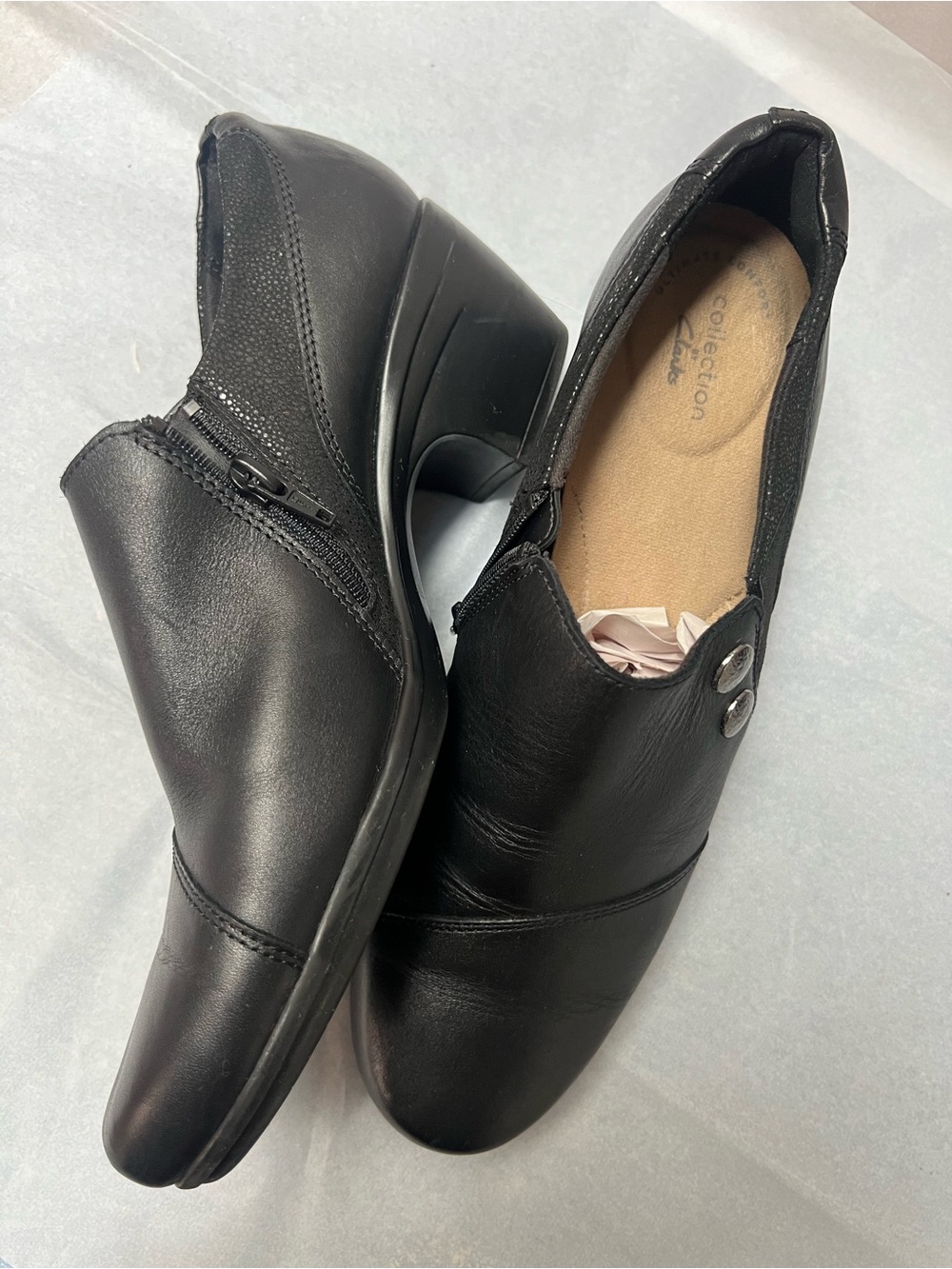 Women Clark’s Black Slip-On Dress Shoes